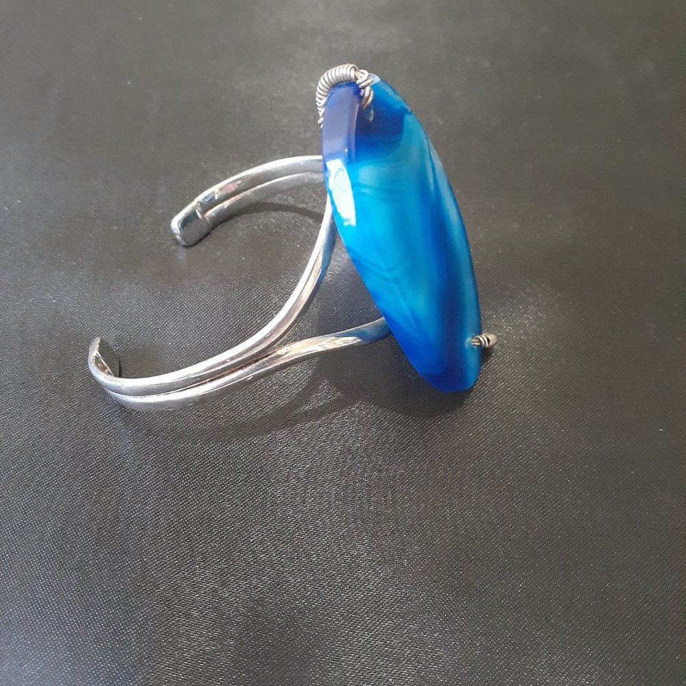 Sterling   Silver and Stone Cuff Bracelet